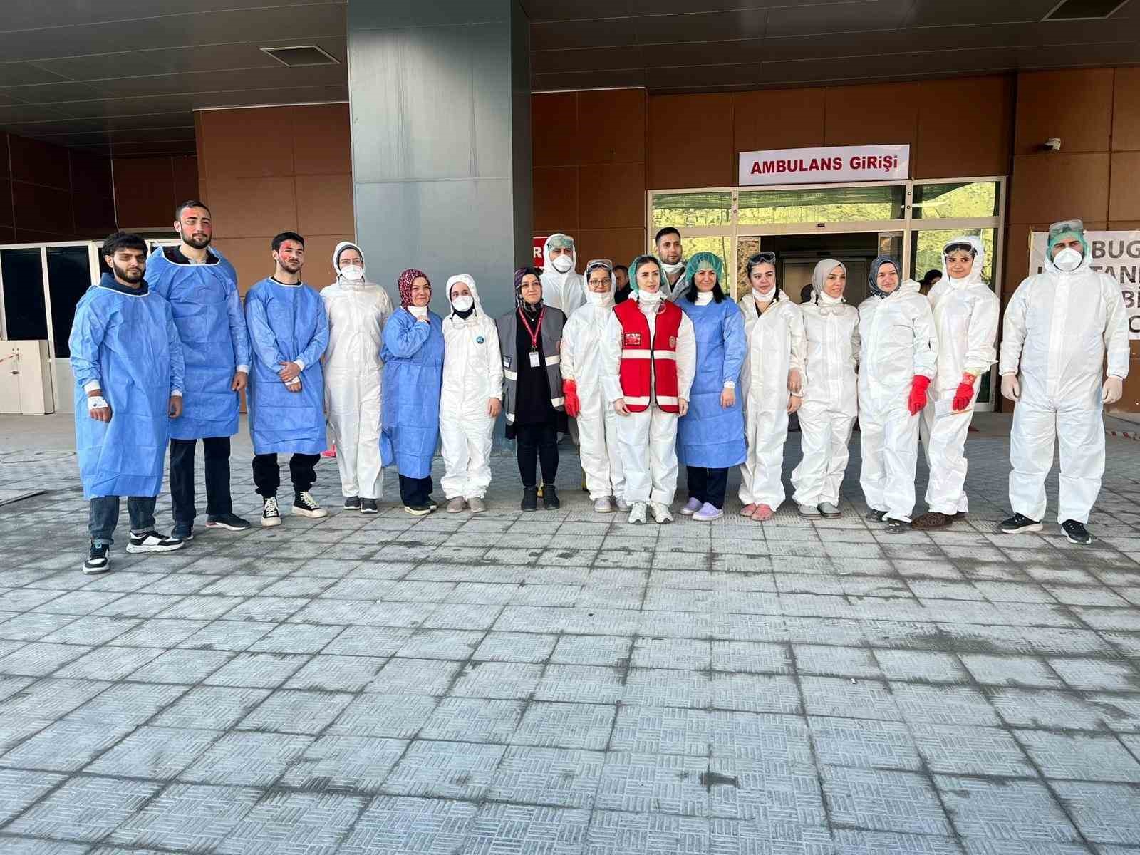 Gümüşhane Devlet Hastanesi’nde KBRN tatbikatı