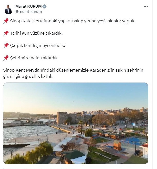 Bakan Kurum: “Sinop’un güzelliğine güzellik kattık”
