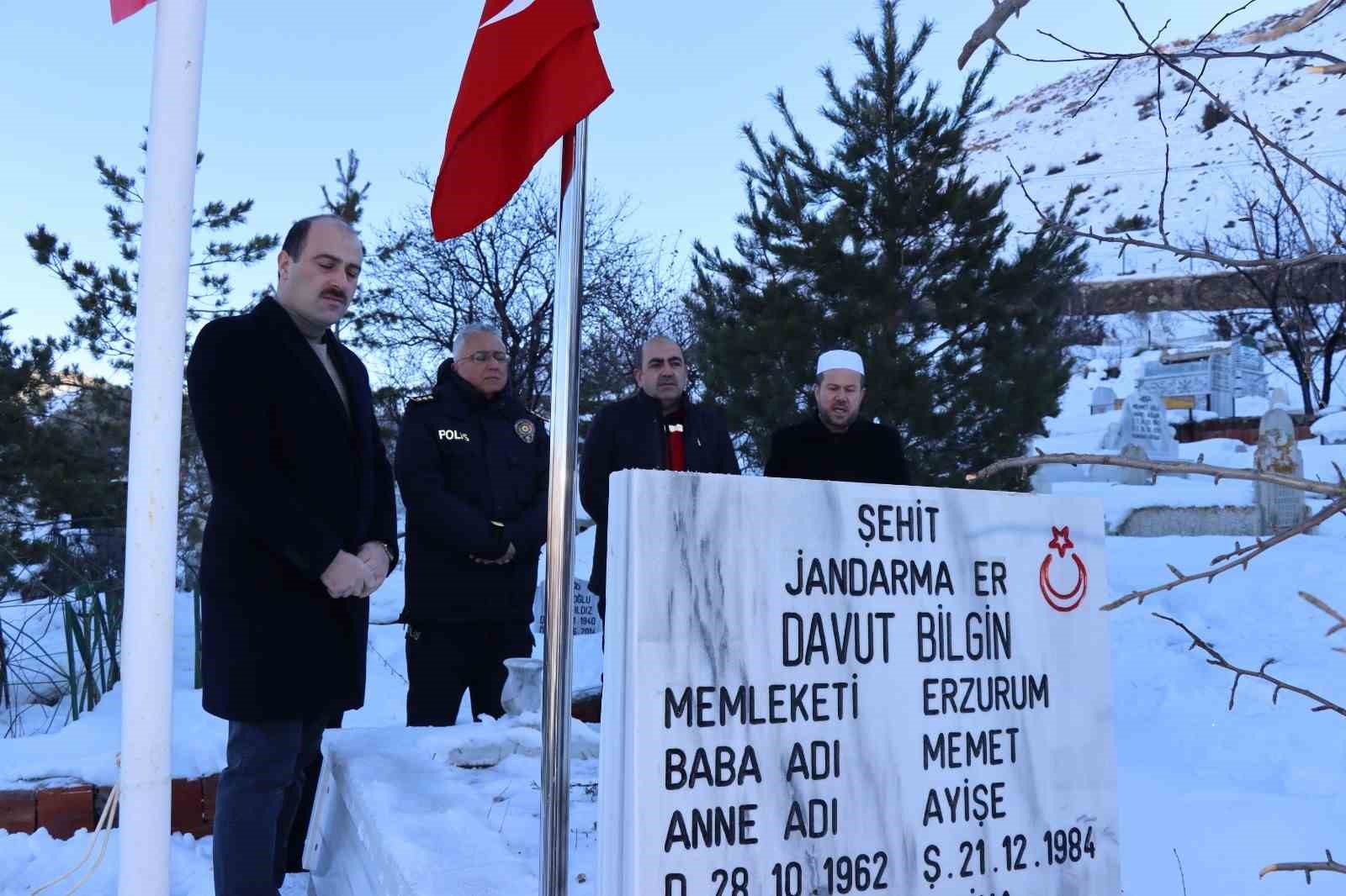 Şehit Davut Bilgin’in mezarını ziyaret ettiler