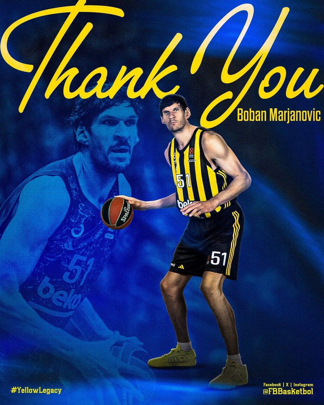 Fenerbahçe Erkek Basketbol Takımı’nda Sırp pivot Boban Marjanovic ile yollar ayrıldı.