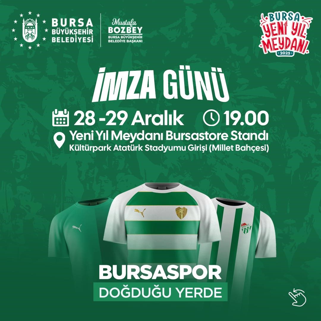 Bursa Yeni Yıl Meydanı’nda Bursaspor imza günü yapacak
