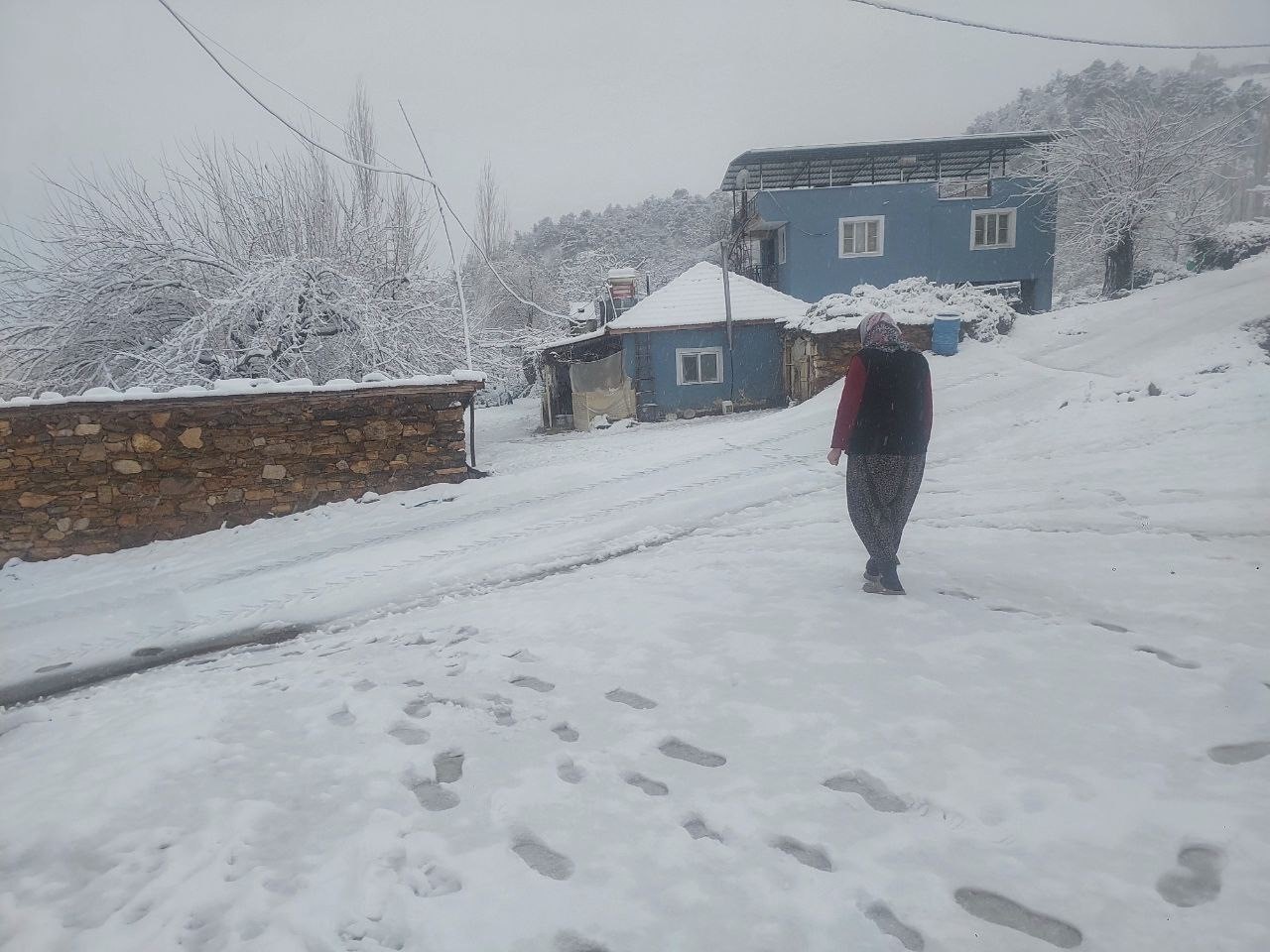 Alaşehir’e mevsimin ilk kar yağışı başladı