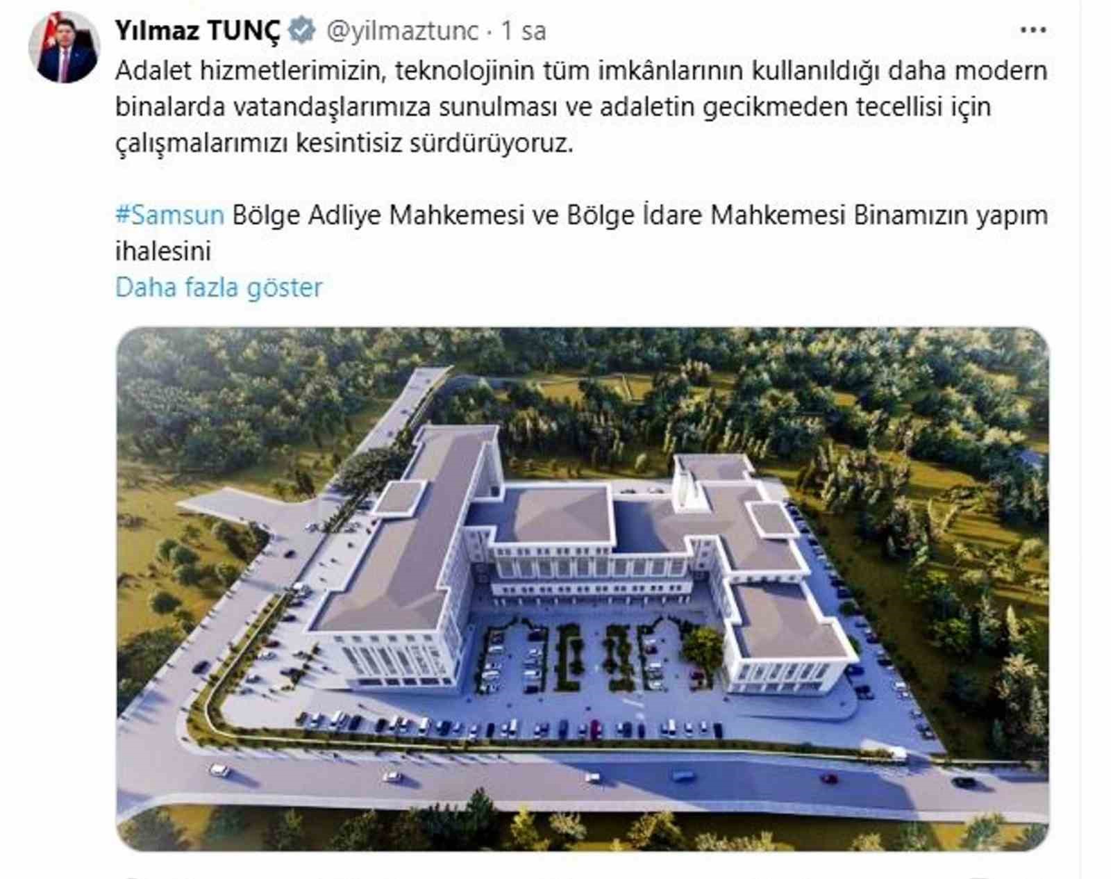 Adalet Bakanı Yılmaz Tunç’tan Samsun’a müjde: