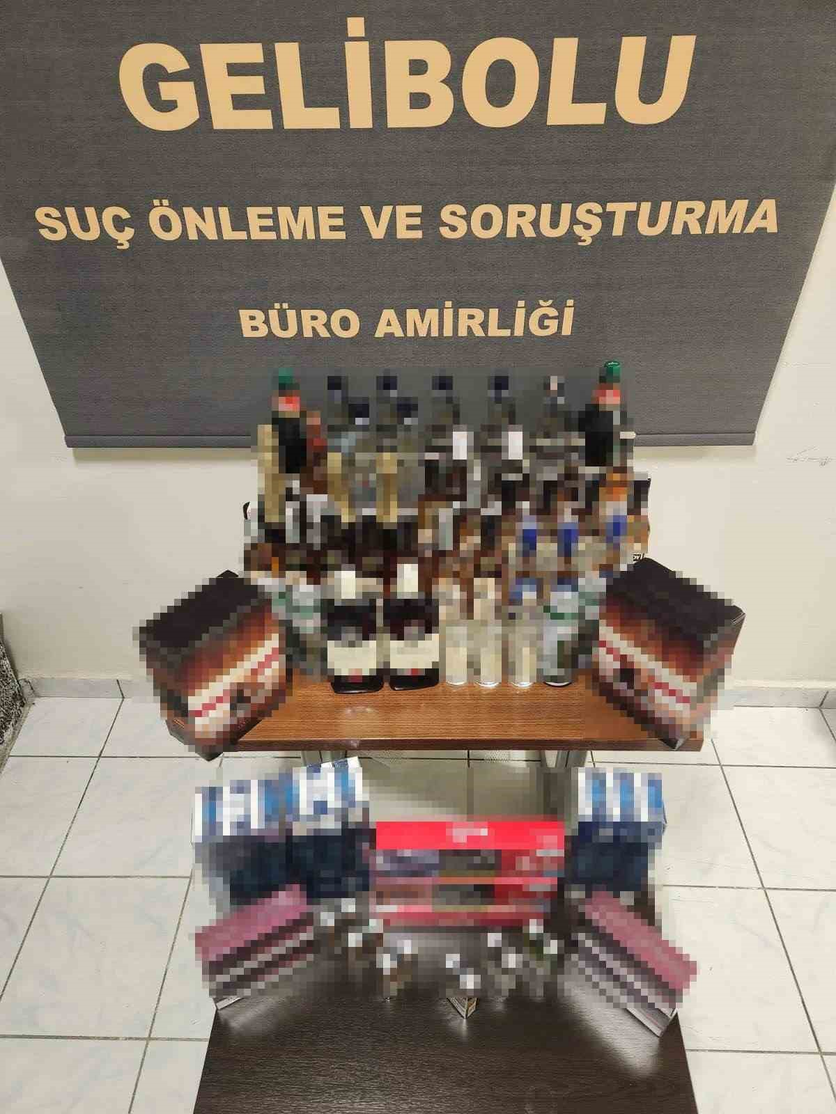 &Ccedil;anakkale&rsquo;de ka&ccedil;ak alkol ve sigara operasyonu
