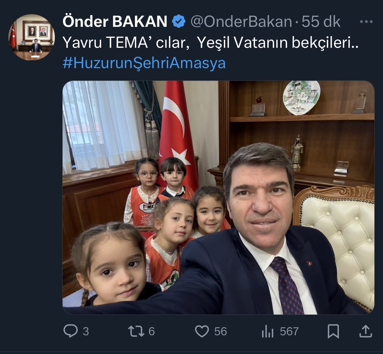 Vali Önder Bakan’dan Yavru TEMA’cılar ile özçekim