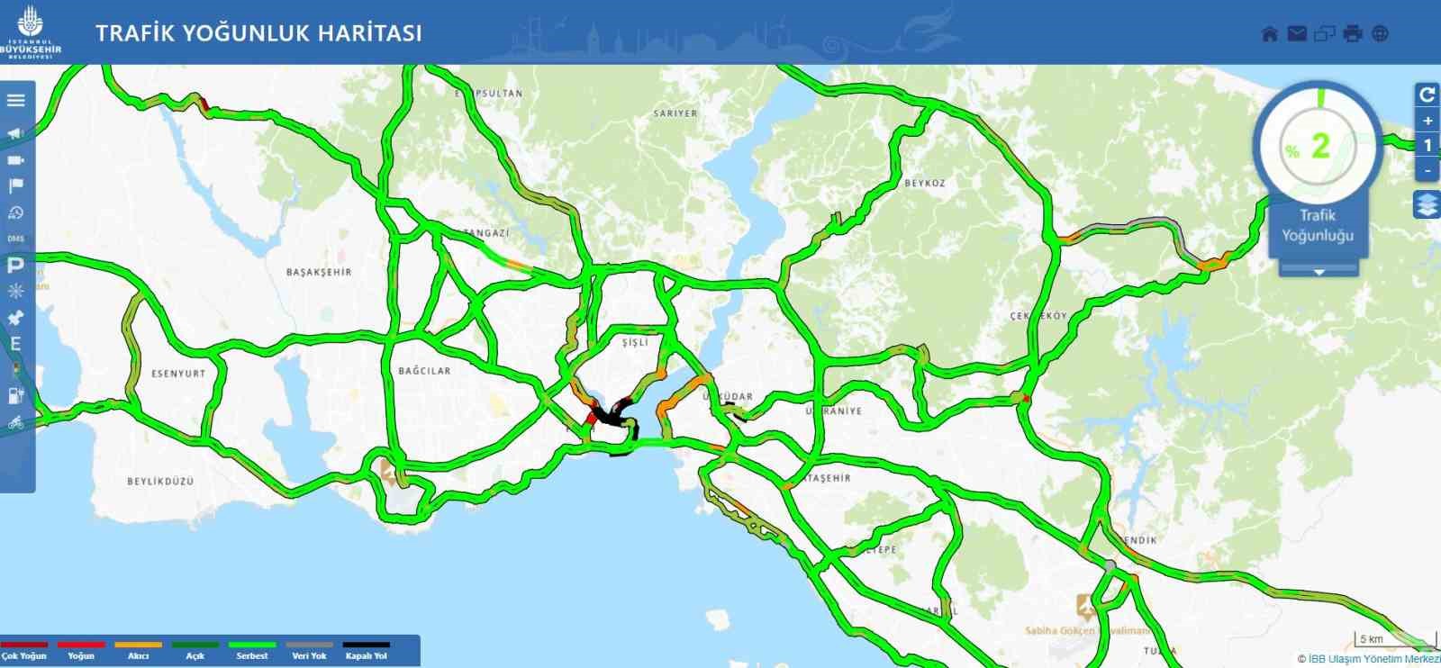 İstanbul yeni yılı trafiksiz karşıladı
