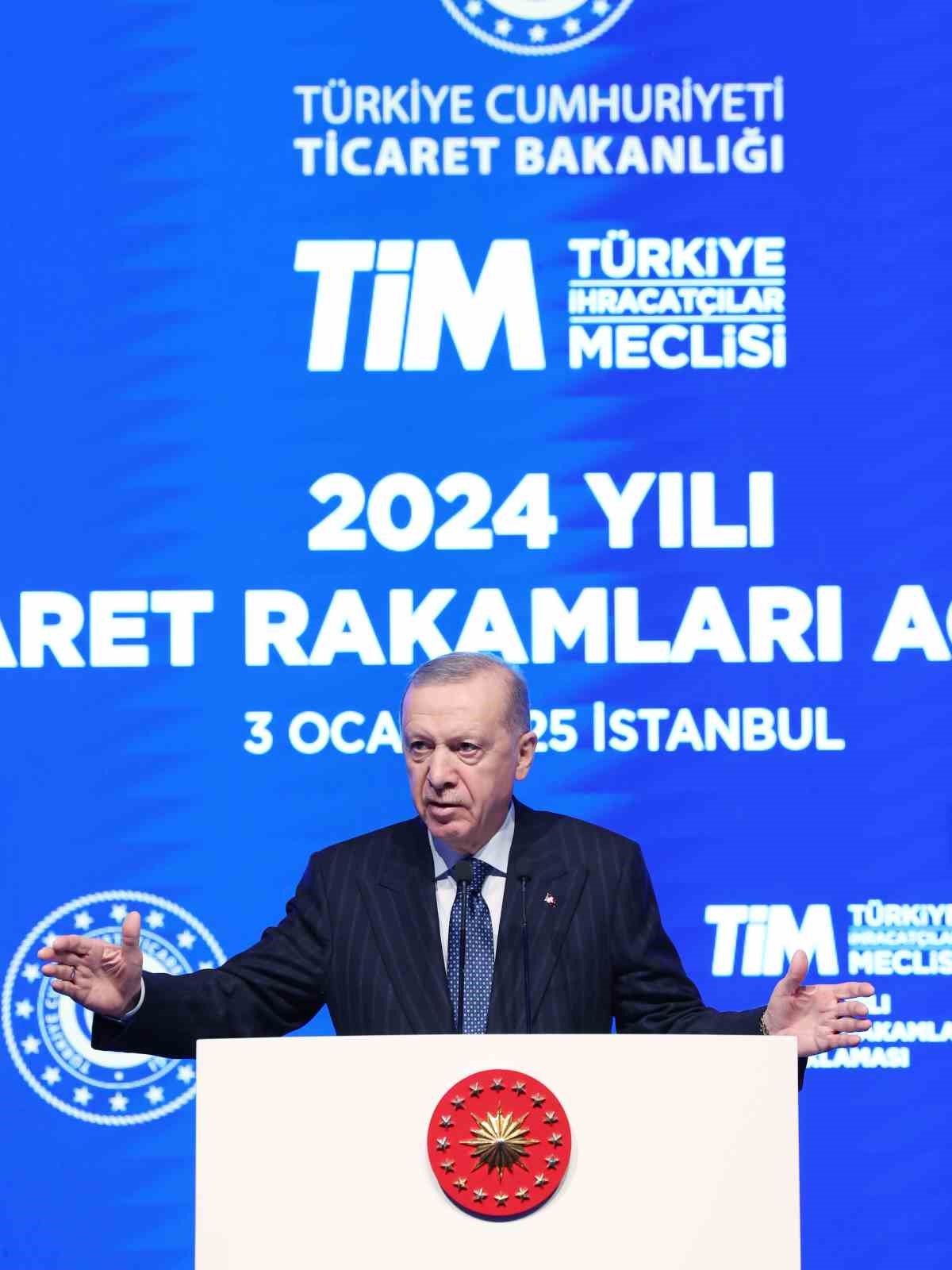 Cumhurbaşkanı Erdoğan: "2024 yılında ihracatımız 262 milyar dolara çıktı"
