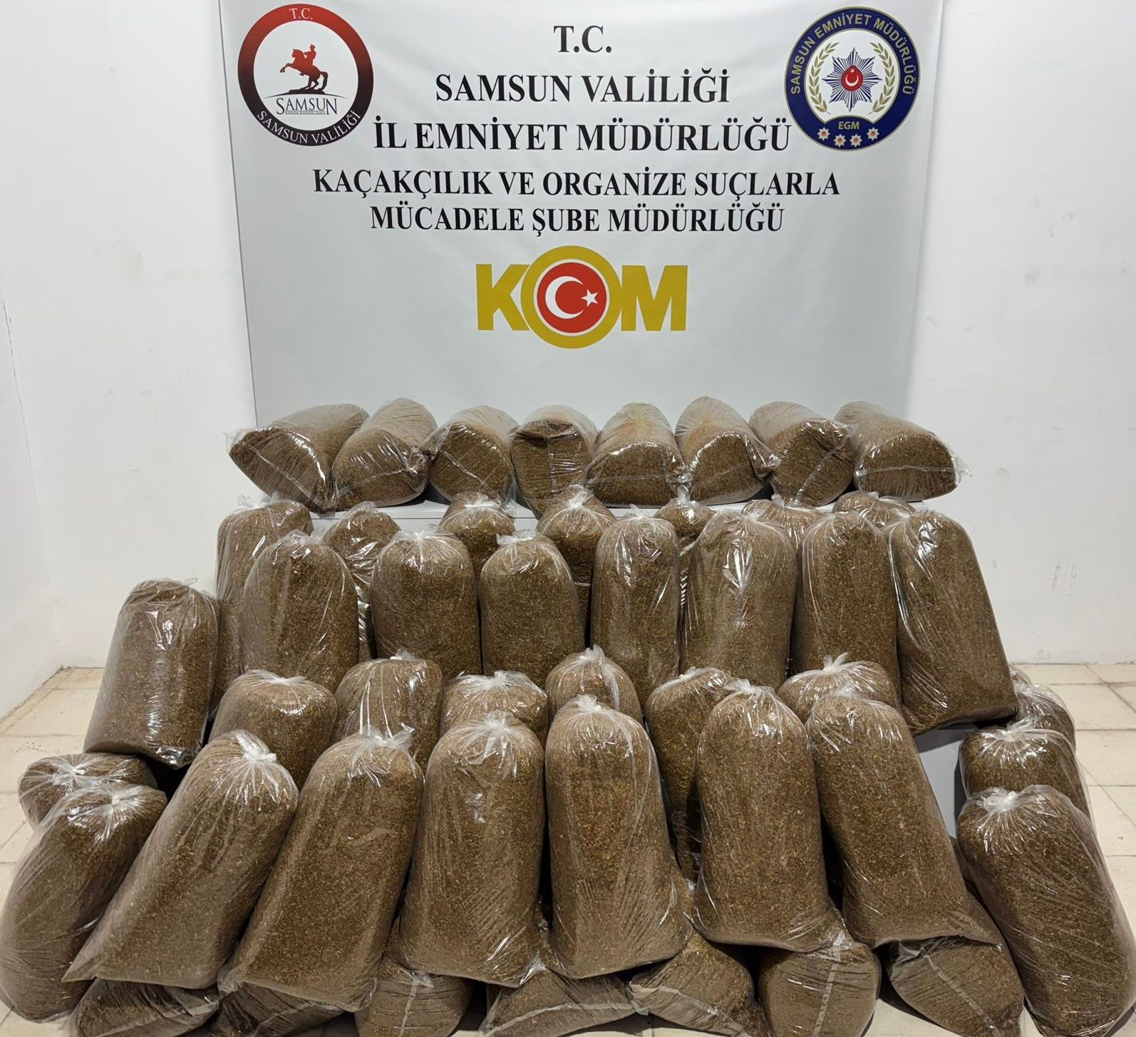 Samsun’da 250 kilo kaçak tütün ele geçirildi
