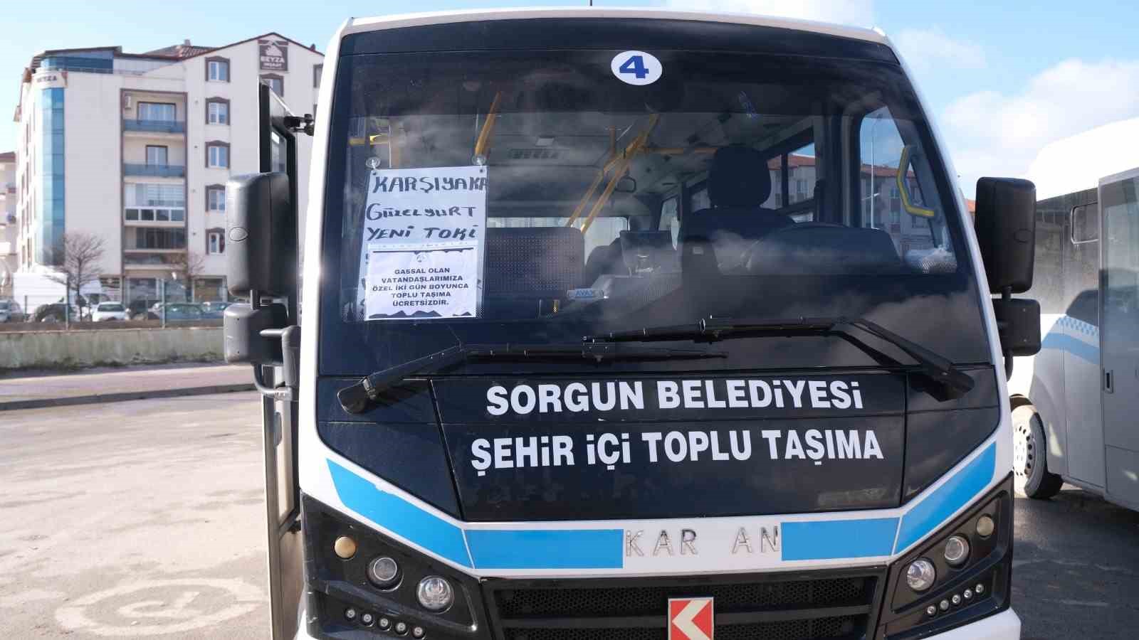 Sorgun Belediyesi, gassallar için toplu taşımayı ücretsiz yaptı
