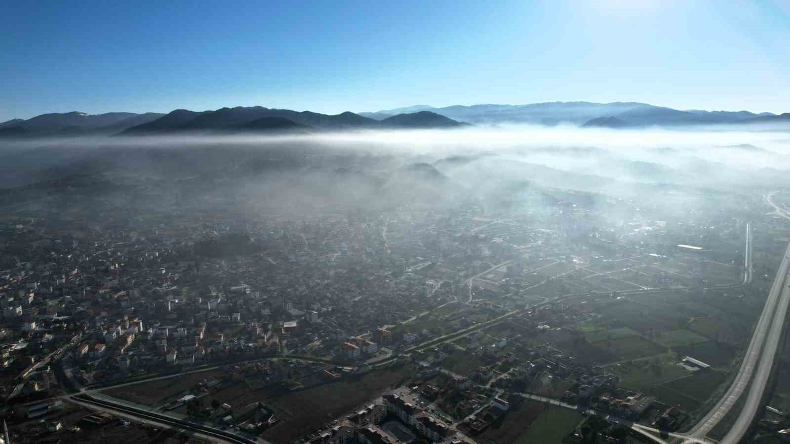 Sındırgı’da sis dronla görüntülendi