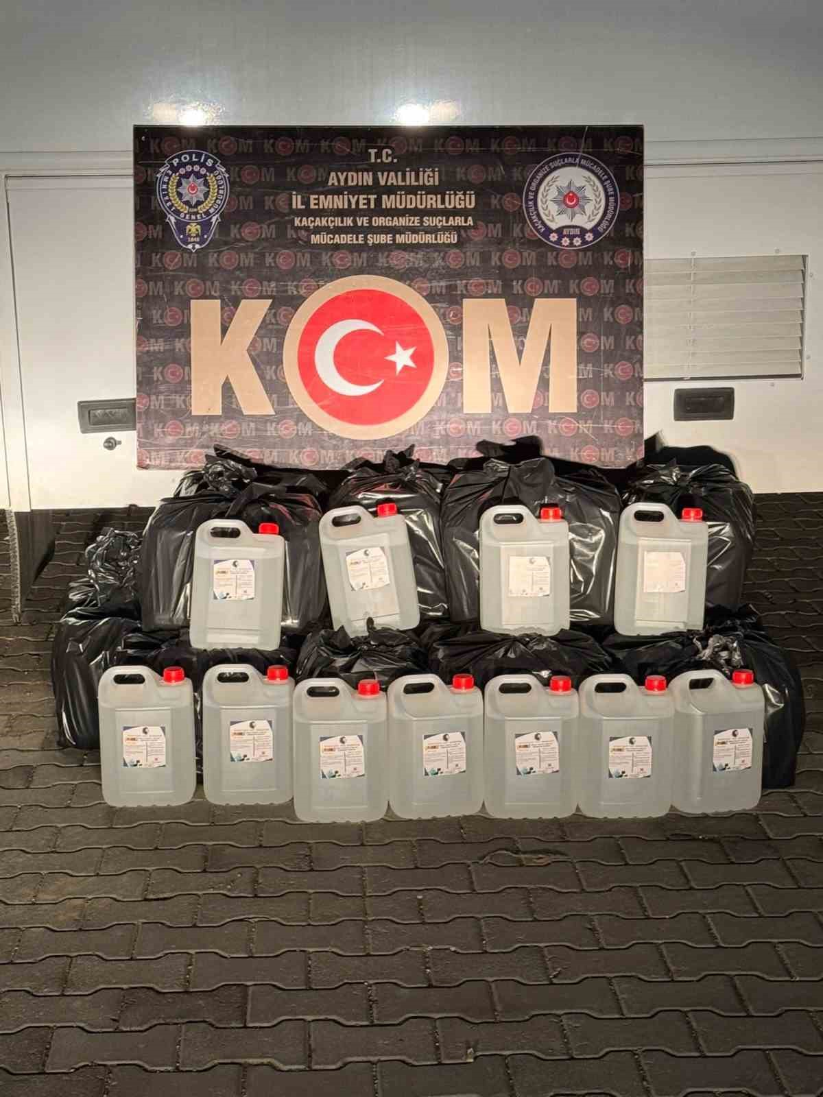 Aydın’da 415 litre etil alkol ele geçirildi