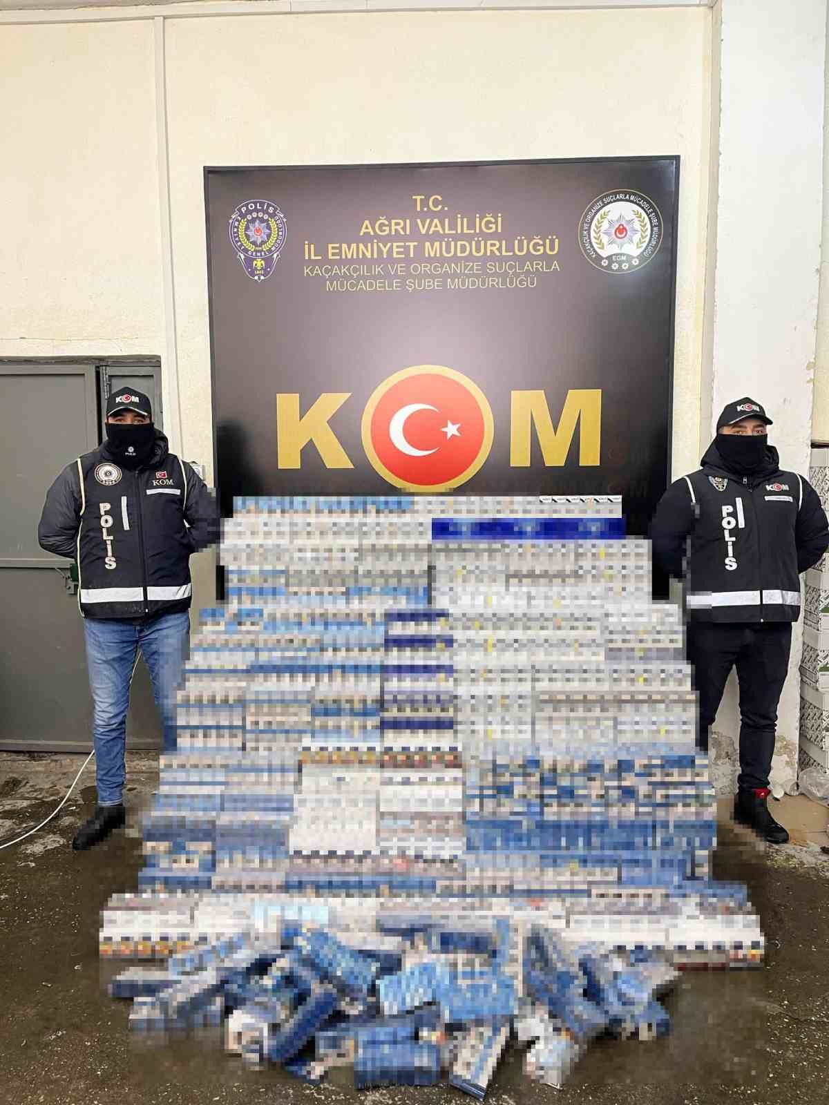 Ağrı’da kaçak sigara operasyonu: 10 bin 400 paket ele geçirildi