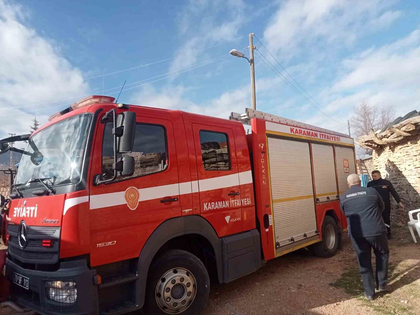 Karaman’da tüp parlaması sonucu çıkan yangında karı-koca yaralandı
