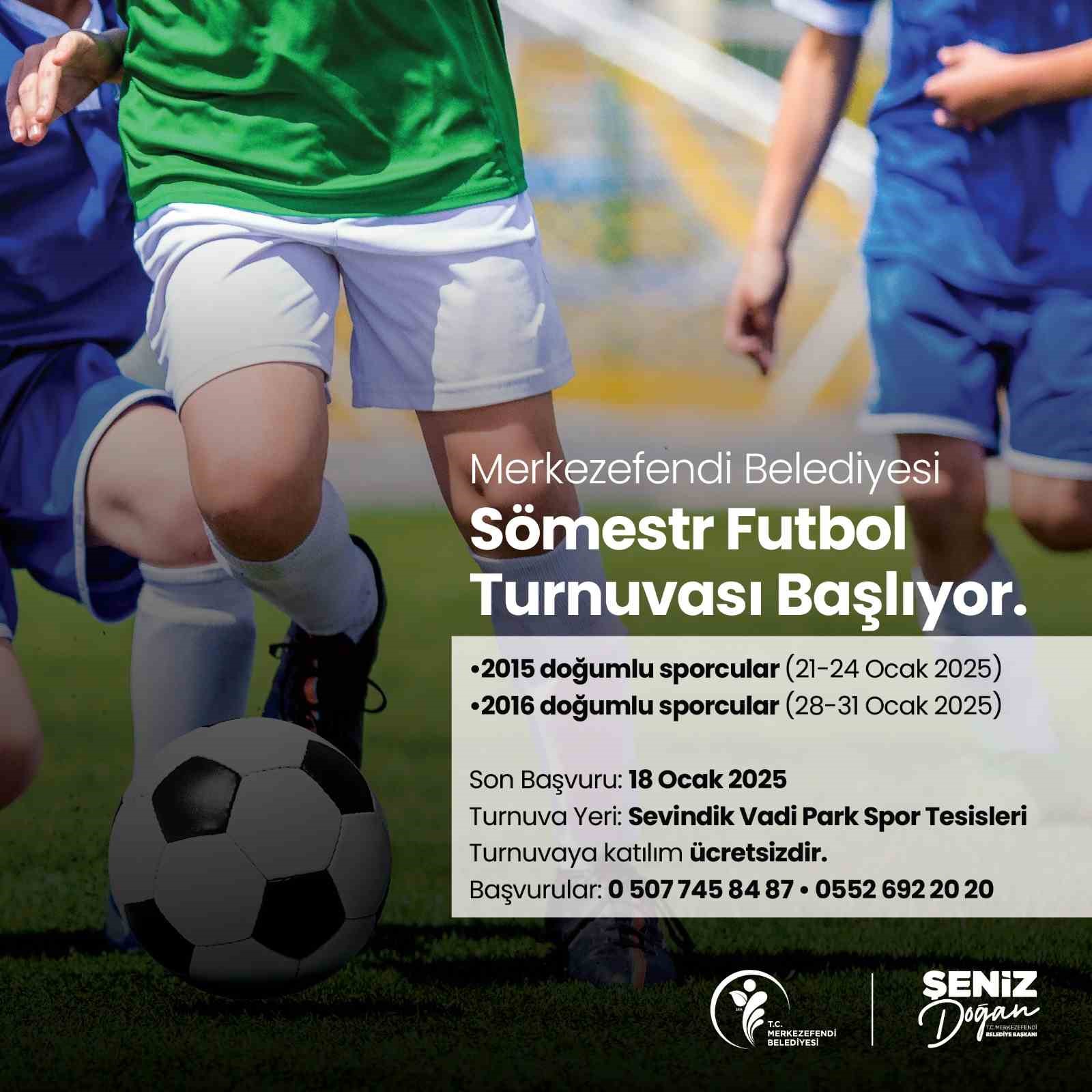 Merkezefendi Belediyesi s&ouml;mestr futbol turnuvası başlıyor

