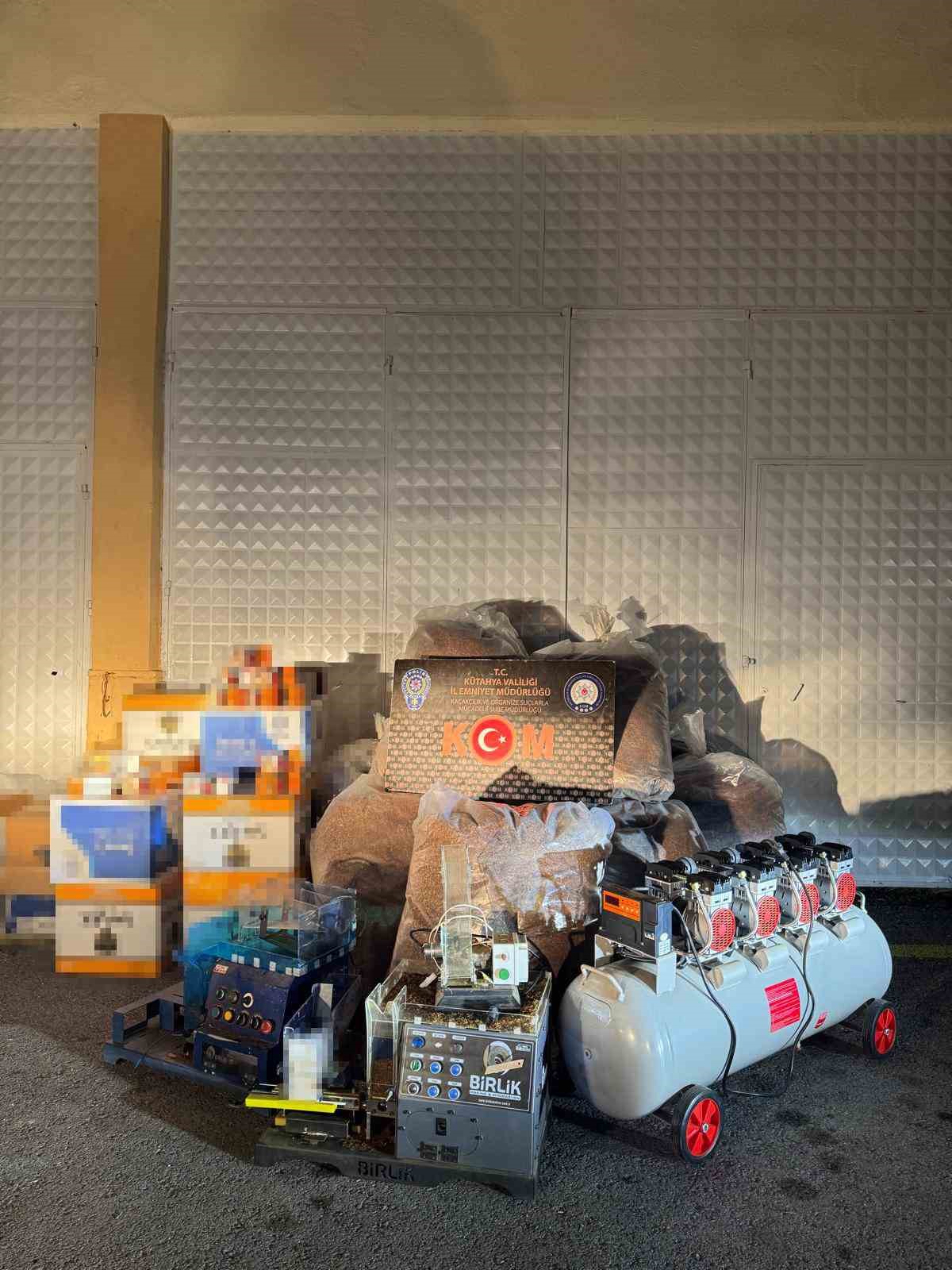 Kütahya’da kaçak tütün ve sigara operasyonu