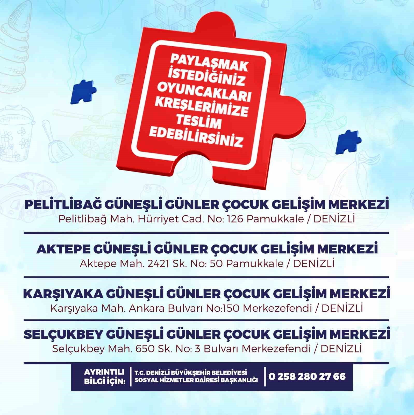 Denizli Büyükşehirden ’Oyuncağını bizimle paylaşır mısın’ projesi
