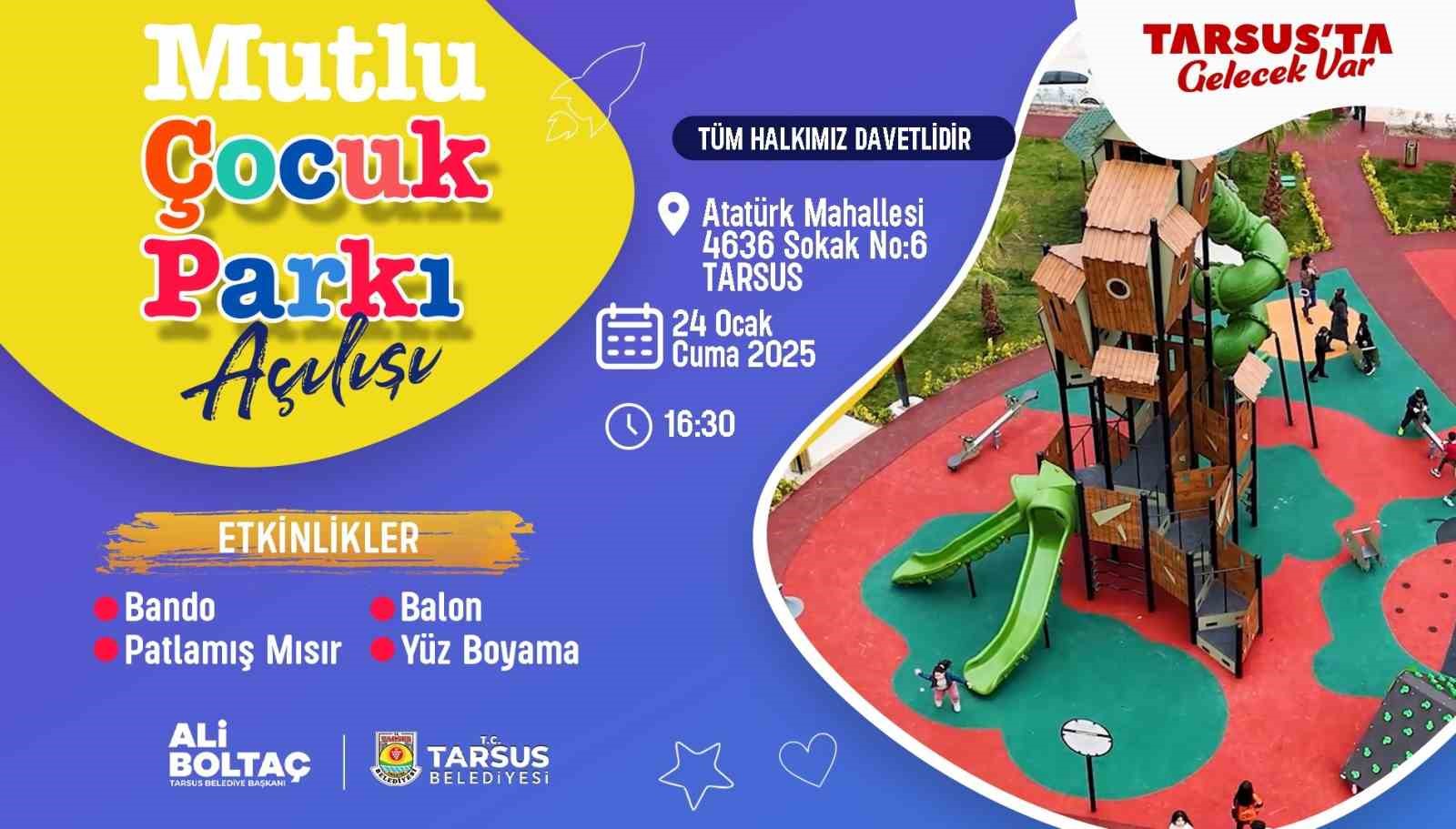 Tarsus’ta ’Mutlu Çocuk Parkı’ açılıyor