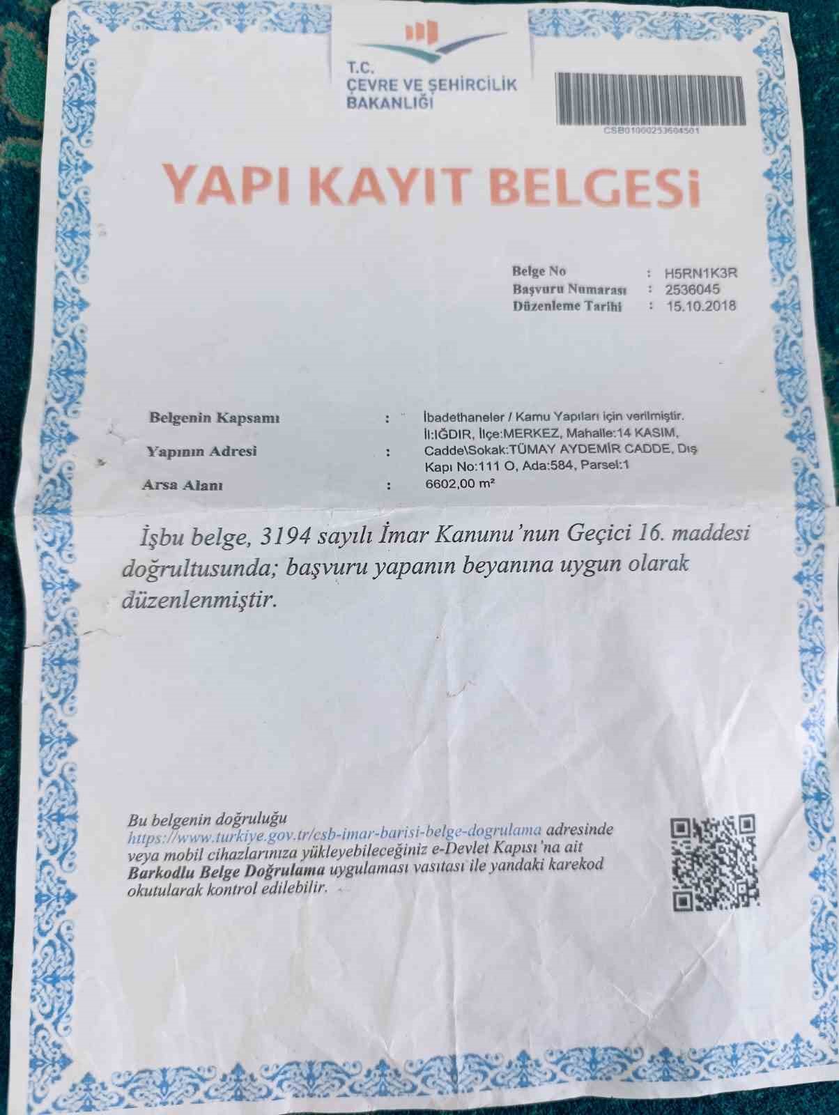 Sanayi sitesi içinde bulunan caminin de içinde olduğu sosyal tesisler, kooperatifin borcundan dolayı icra yolu ile satışa çıkarıldı
