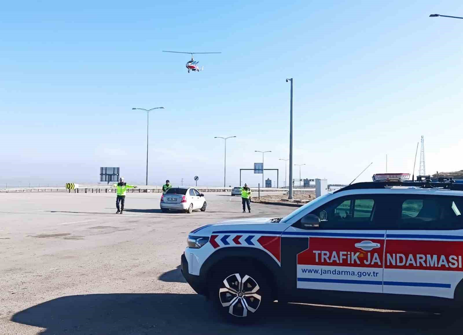 Kırşehir’de ’Cayrokopterli’ trafik denetimi