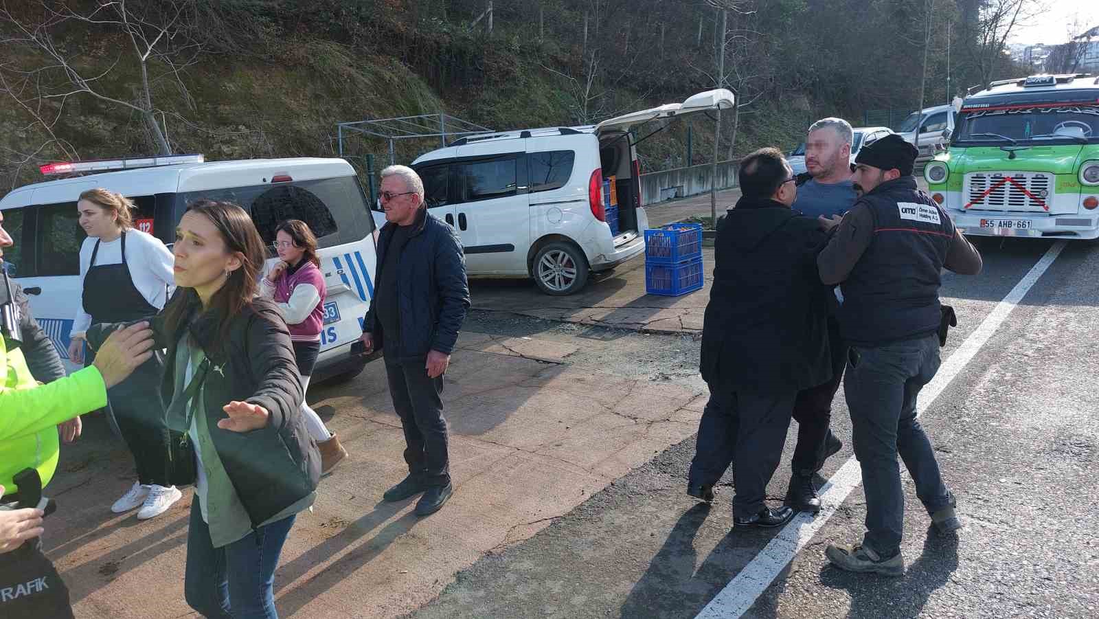 Samsun’da 6 kişinin yaralandığı kaza sonrası gergin anlar