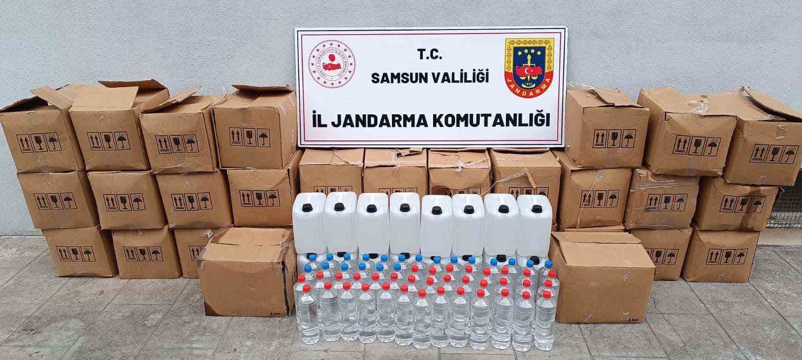 Samsun’da jandarma 755 litre etil alkol ele geçirdi