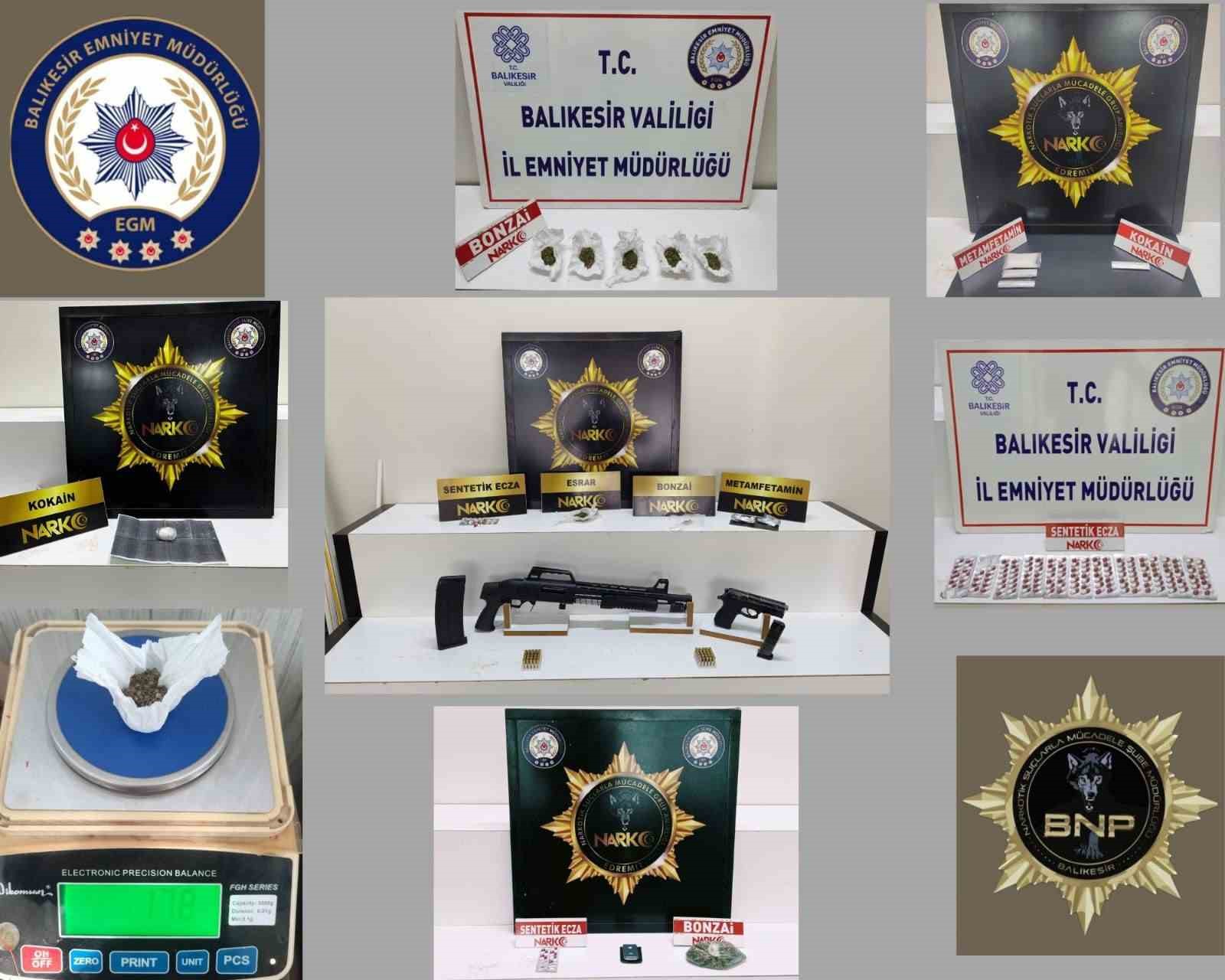 Balıkesir’de 13 şüpheli şahsa uyuşturucu operasyonu
