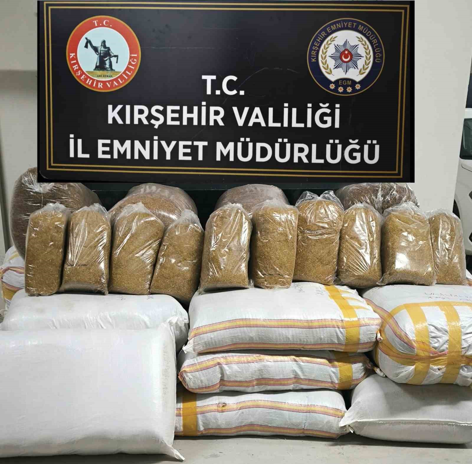 Kırşehir’de 700 kilo bandrolsüz tütün ele geçirildi