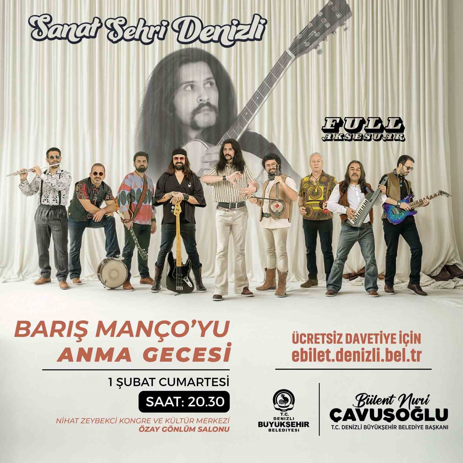 Denizli Büyükşehir, Barış Manço’yu ölüm yıl dönünde özel konserle anacak