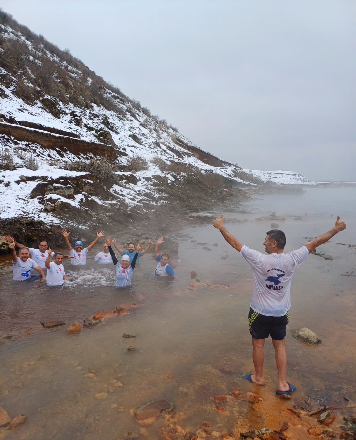 Dondurucu soğukta kaplıca keyfi

