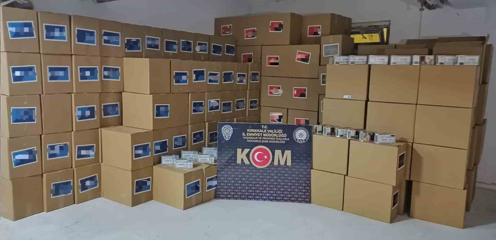 Kırıkkale’de 2 milyon 140 bin makaron ele geçirildi: 2 gözaltı