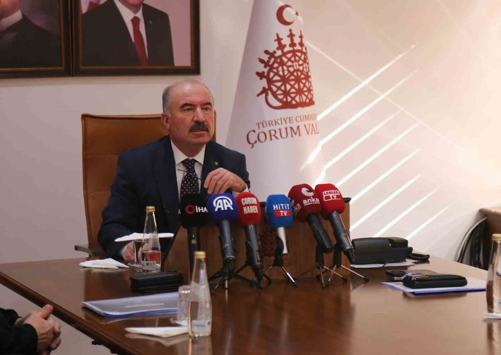 Çorum Valisi Ali Çalgan: "Kişilere karşı işlenen tüm olaylarda 2024 yılında yüzde 5 oranında azalma sağlanmıştır"