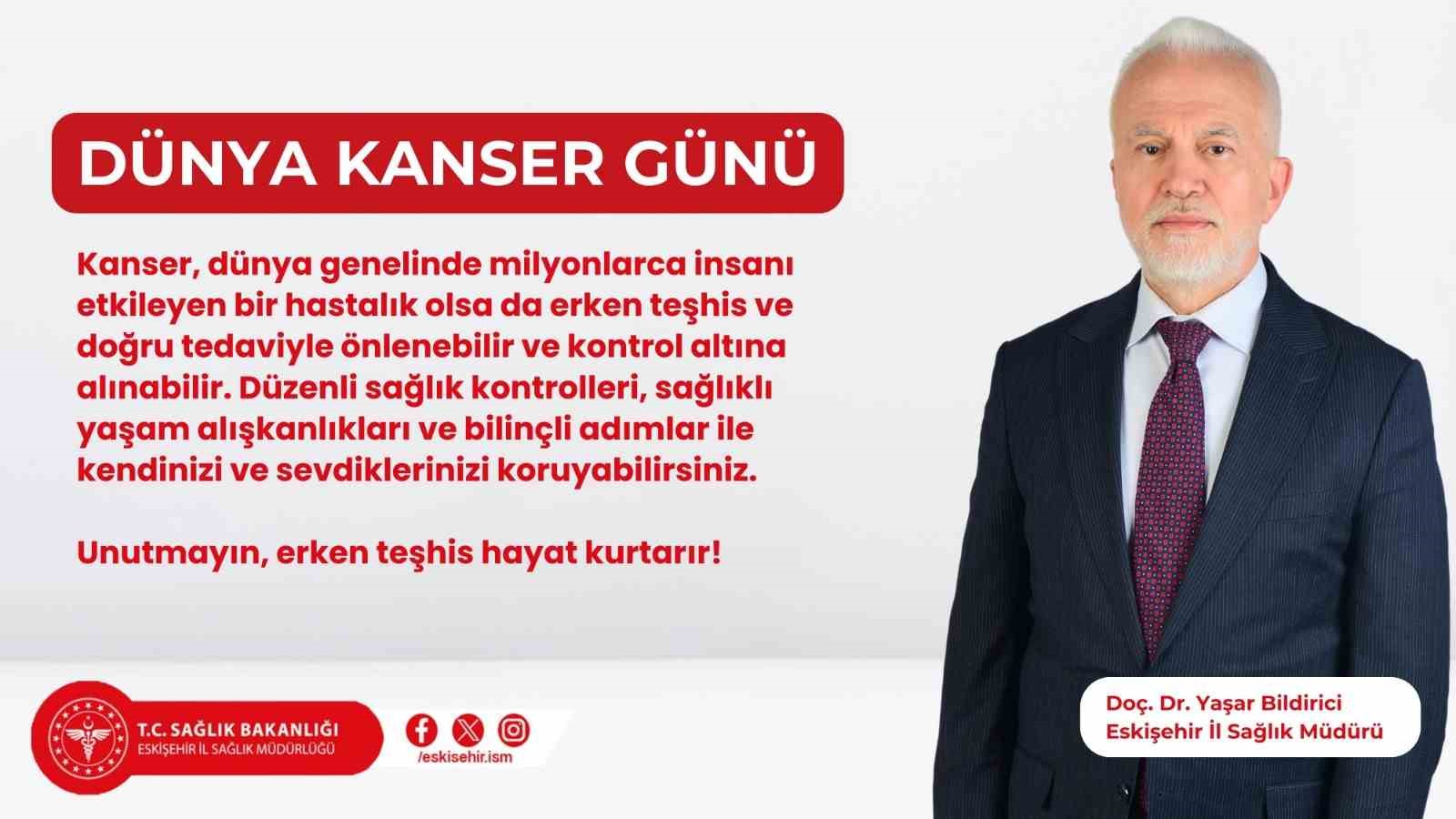 İl Sağlık Müdürü Doç. Dr. Bildirici, "Kanser konusunda farkındalık ve eğitim arttırılmalı"