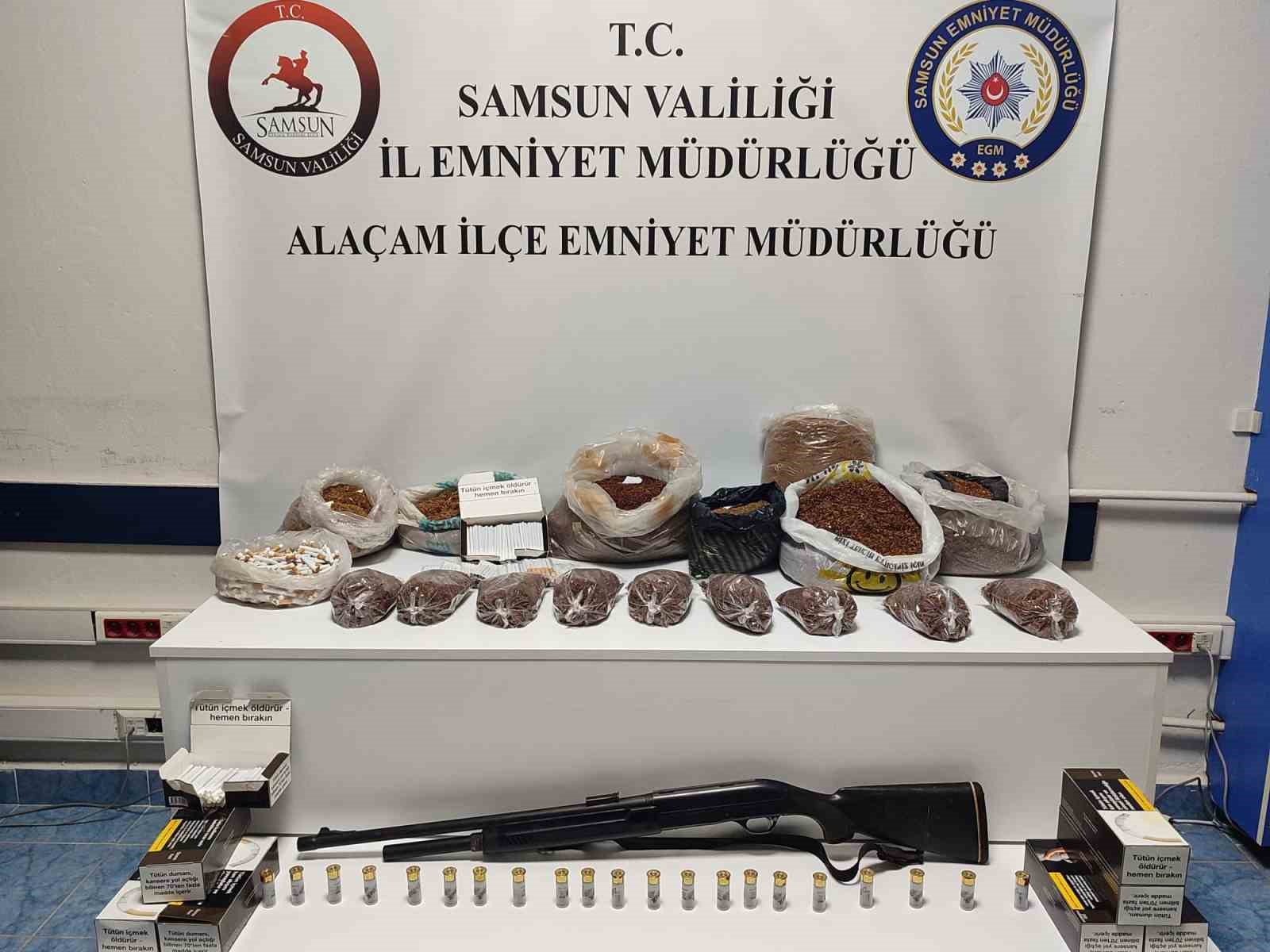 Alaçam’da kaçak tütün mamülleri operasyonu