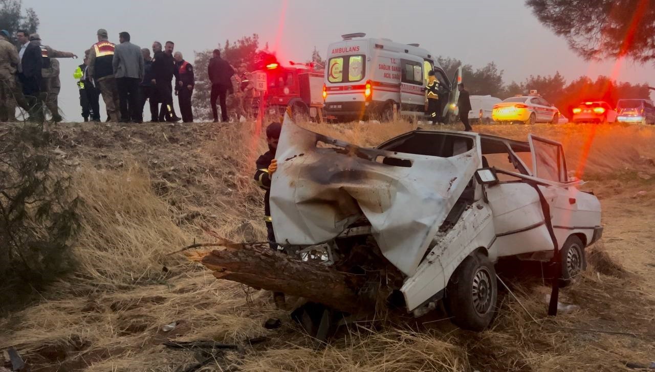 Şanlıurfa&rsquo;da otomobil ağaca &ccedil;arptı: 4 yaralı
