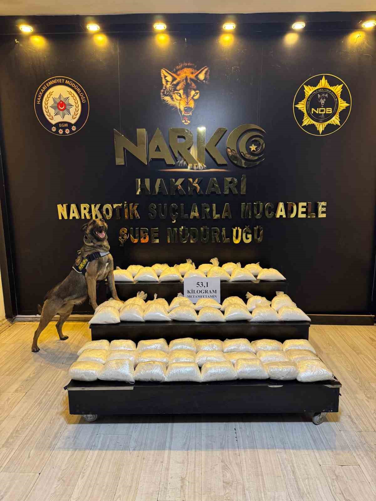 Hakkari&rsquo;de 65 kilogram metamfetamin ele ge&ccedil;irildi
