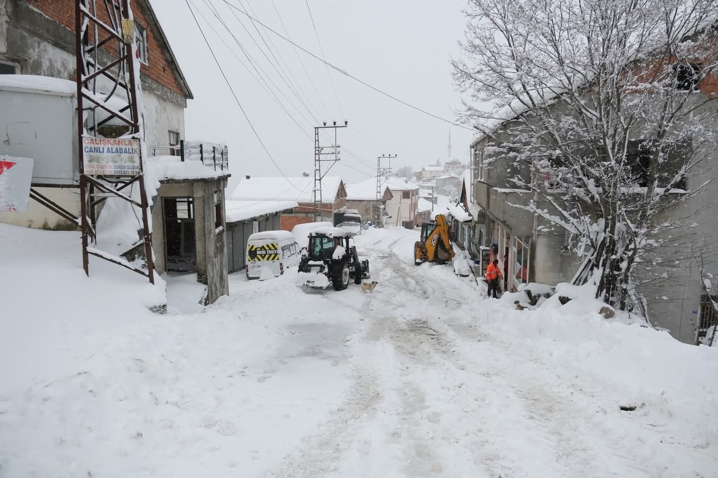 Terme’de kar mesaisi