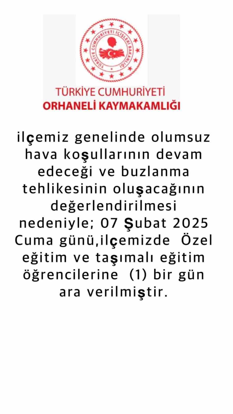 Bursa’da bazı ilçelerde eğitime 1 gün ara verildi
