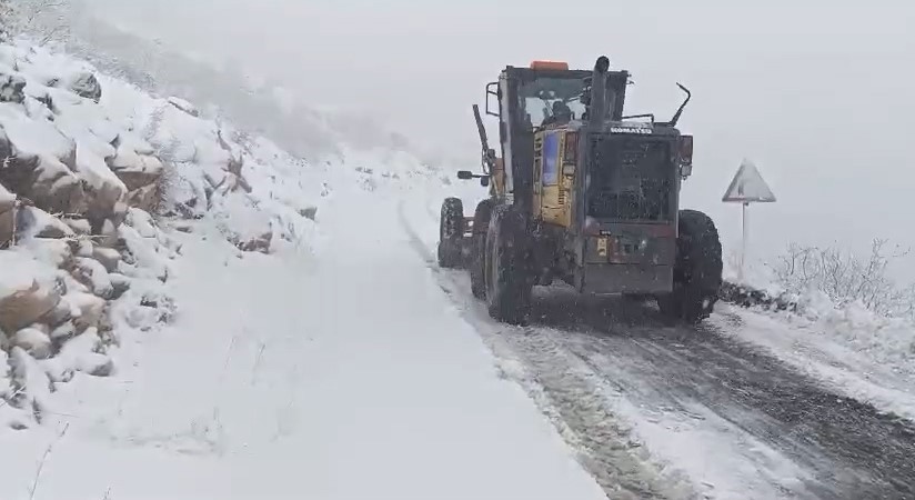 Diyarbakır&rsquo;da kar nedeniyle kapanan 129 kilometrelik yol ulaşıma a&ccedil;ıldı
