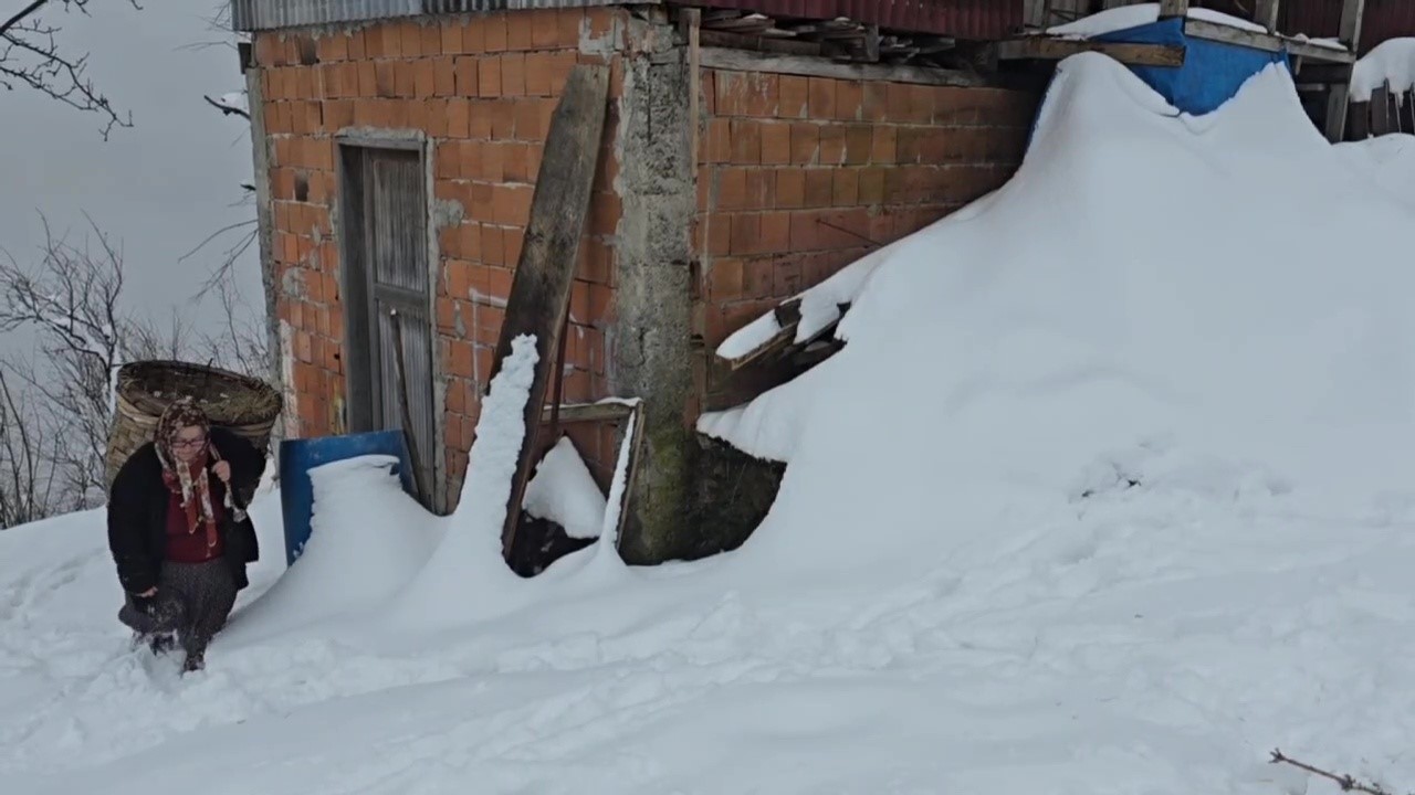 900 rakımlı kar altındaki k&ouml;yde yaşama m&uuml;cadelesi
