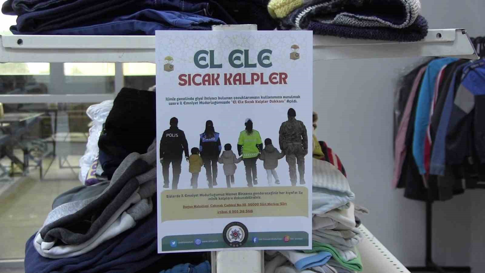 Siirt İl Emniyet M&uuml;d&uuml;rl&uuml;ğ&uuml;&rsquo;nden &ccedil;ocuklara &uuml;cretsiz kıyafet d&uuml;kkanı
