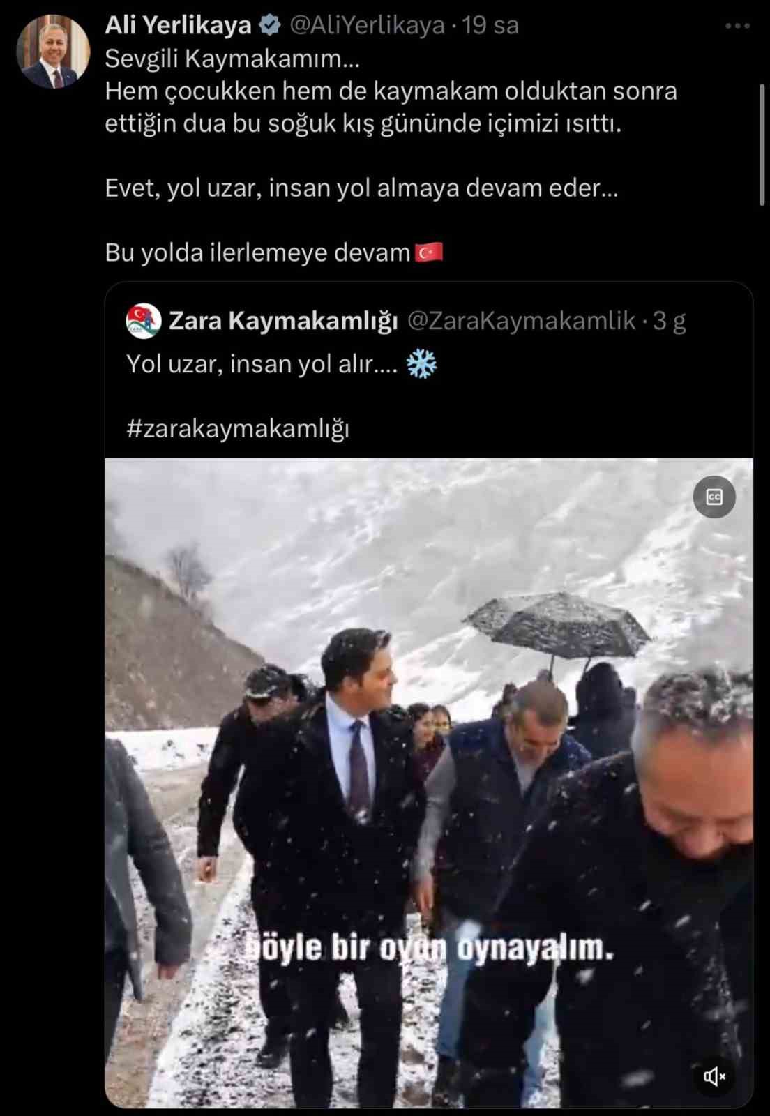 Kaymakamın kar anısı yürekleri ısıttı