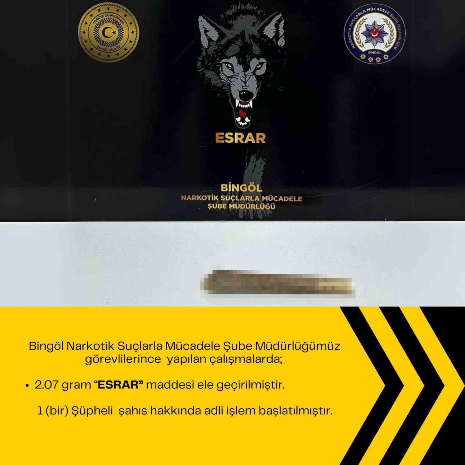 Bingöl’de uyuşturucu operasyonu