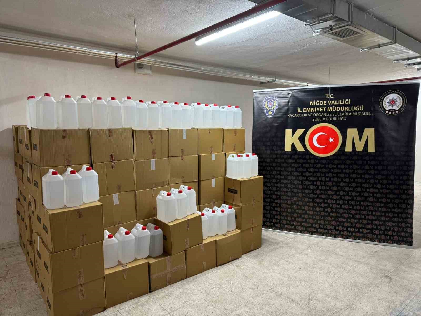 Niğde’de 4 bin litre kaçak alkol ele geçirildi