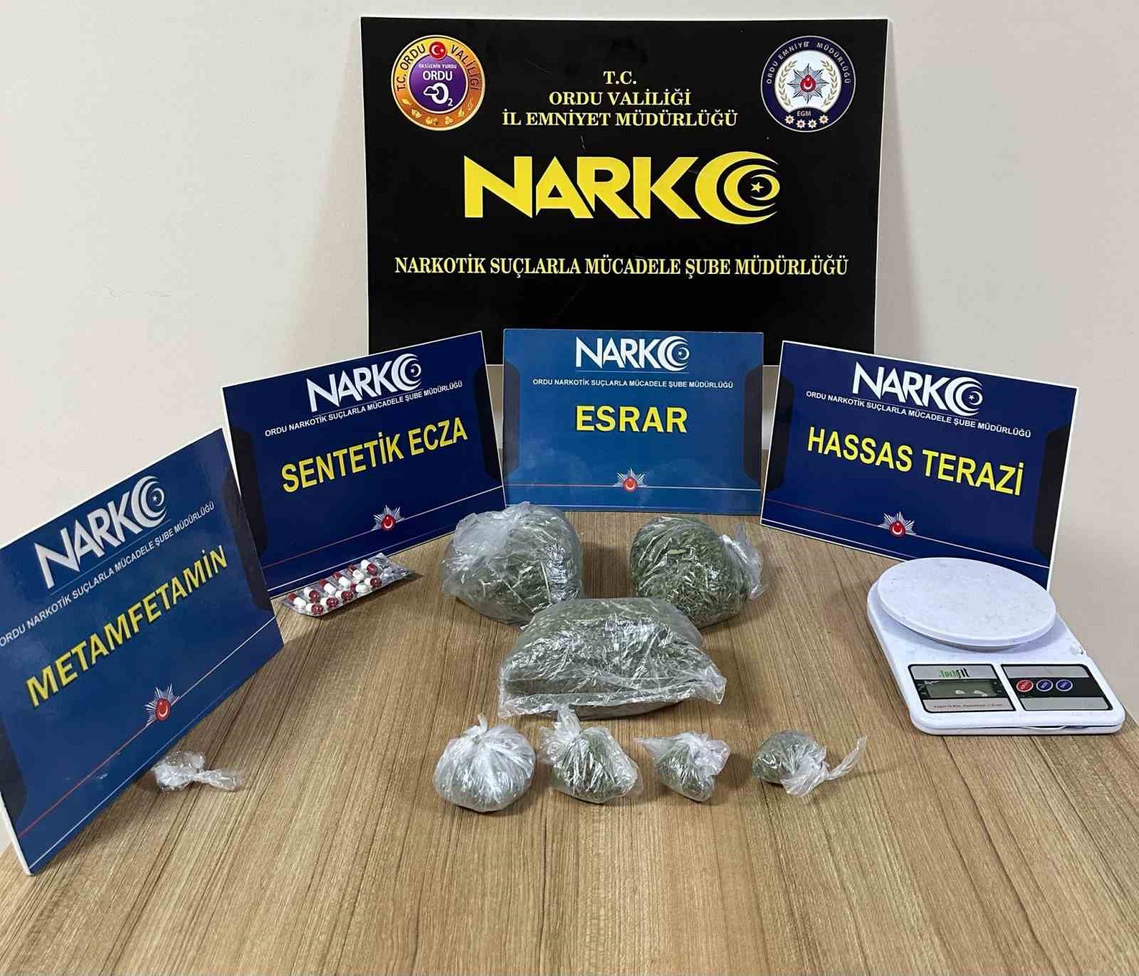 Ordu’da uyuşturucu operasyonlarında 3 tutuklama