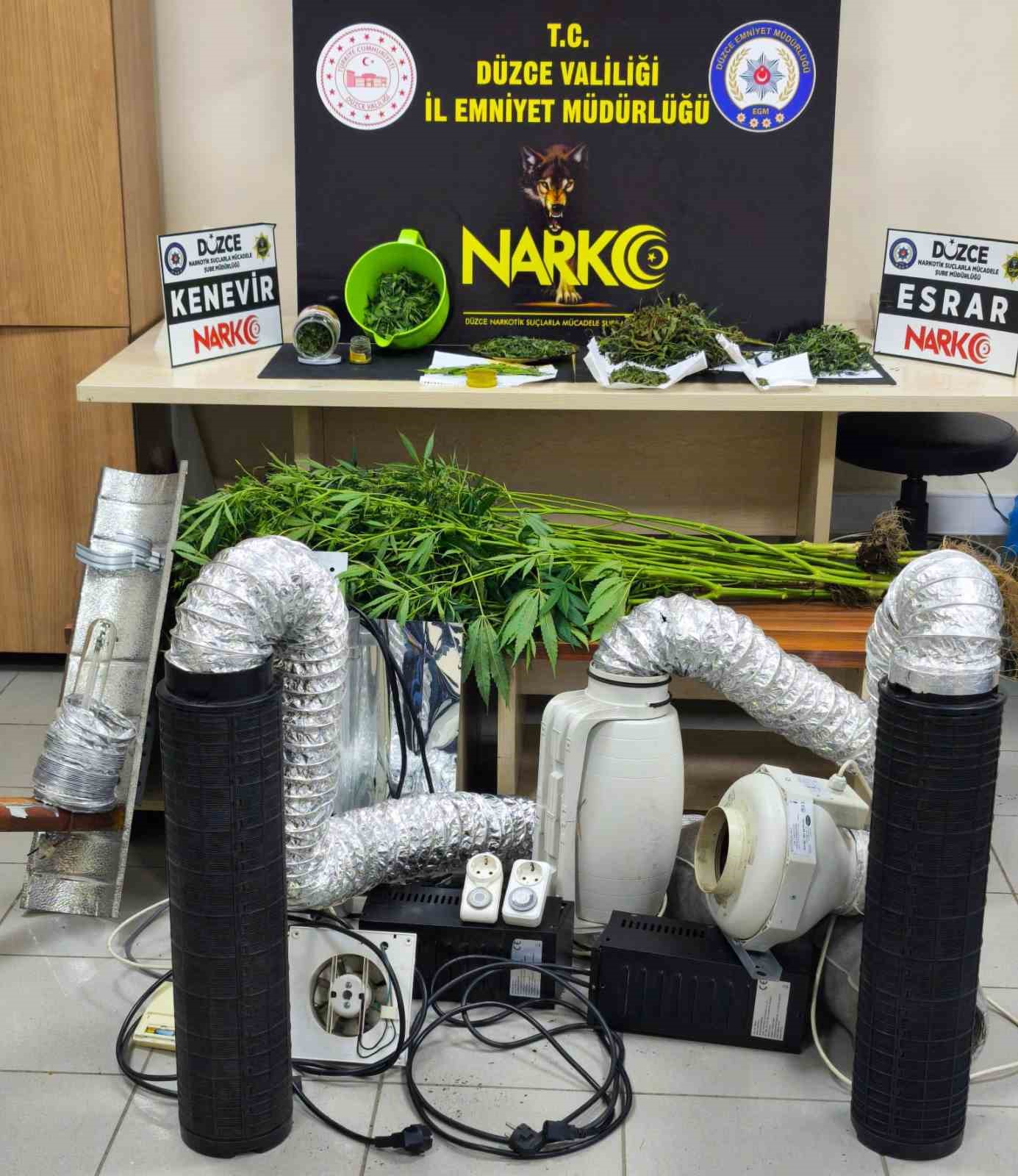 Düzce polisinden uyuşturucu baskını