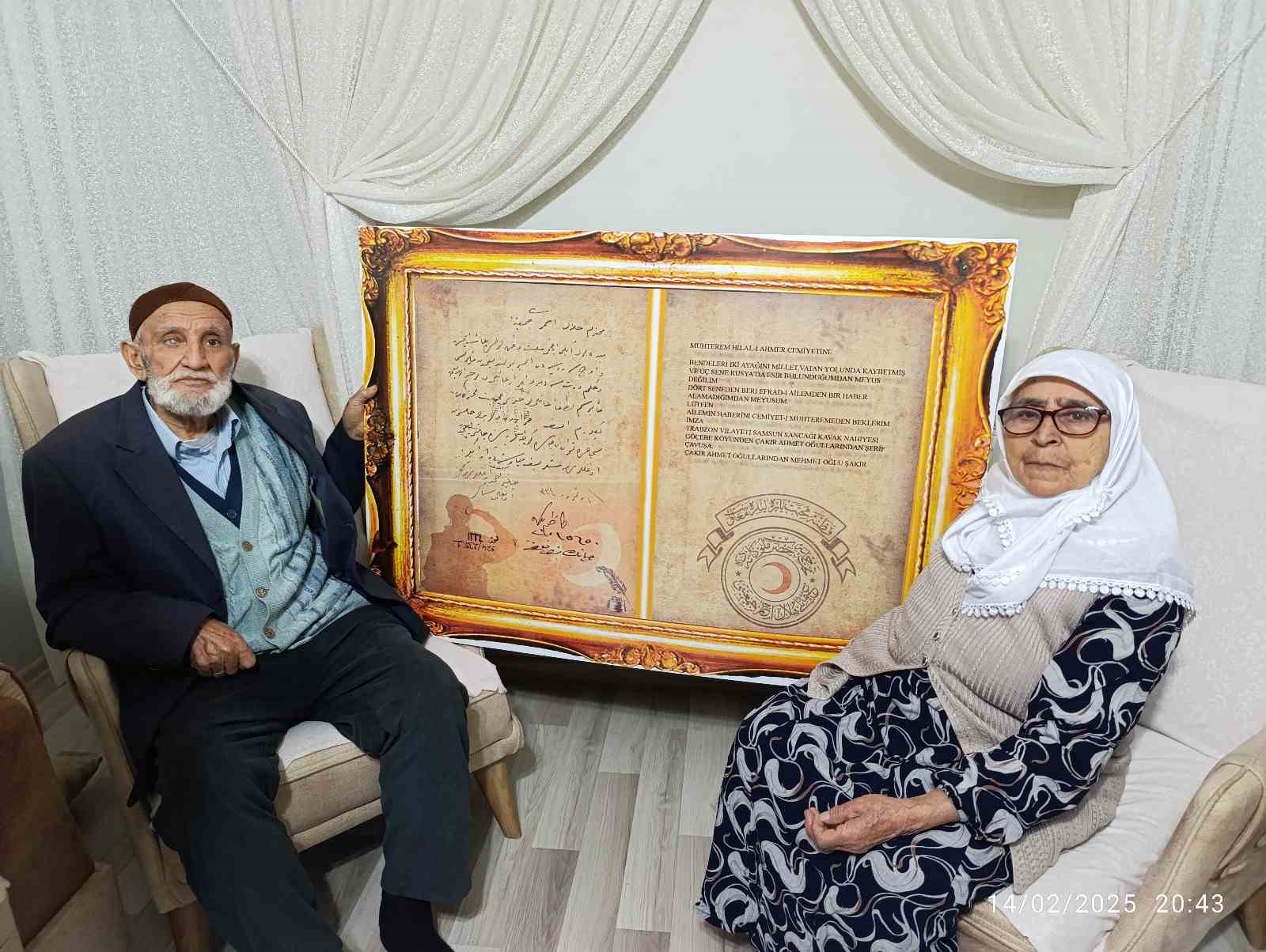 Samsunlu esir askerden gelen mektup 107 yıl sonra torunlarına ulaştı