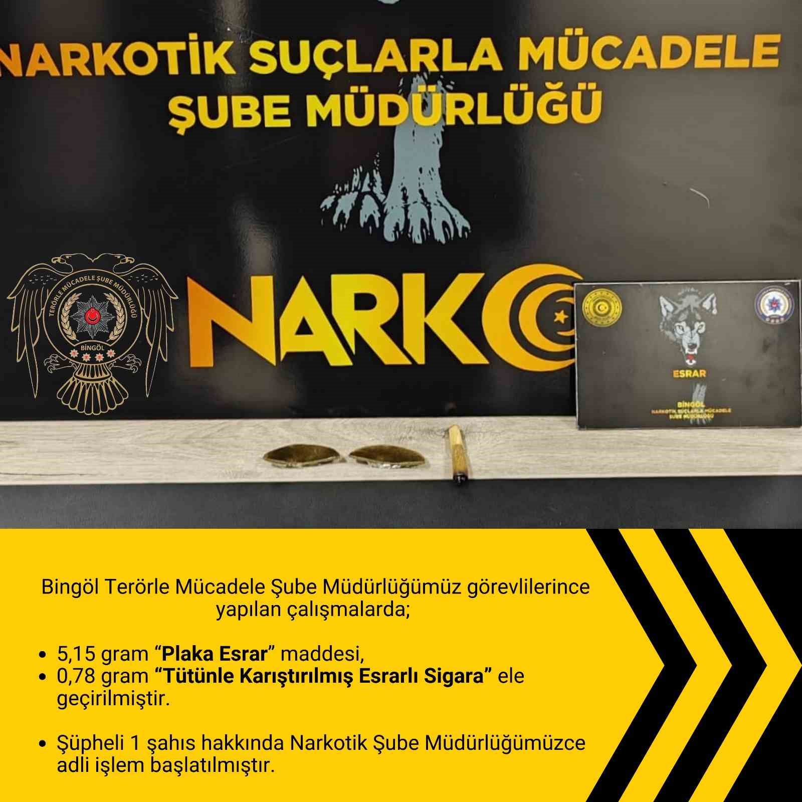 Bingöl’de uyuşturucuyla mücadele çalışmaları