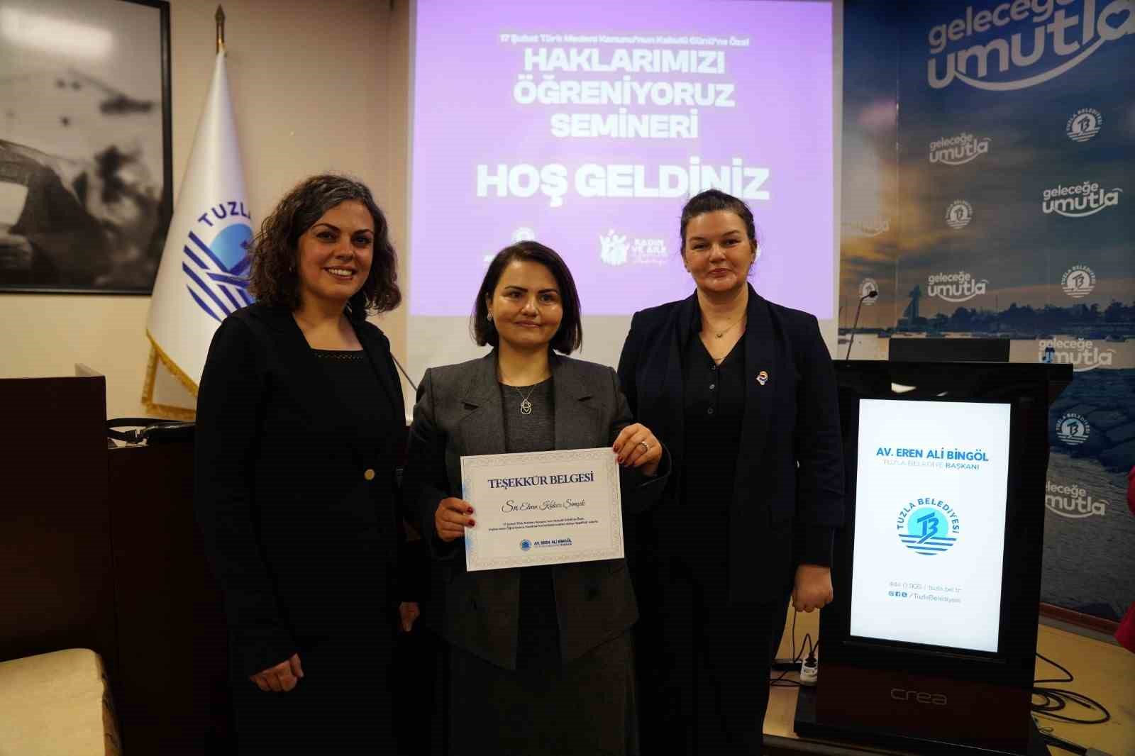 Türk Medeni Kanunu’nun kabulünün 99. yılında Tuzla’da ’Kadın-Erkek Eşitliği Şartı’ imzalandı