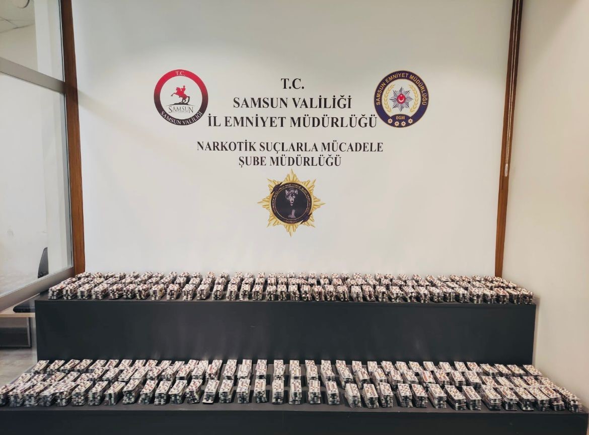 Samsun’da 14 bin adet sentetik ecza ele geçirildi: 2 gözaltı