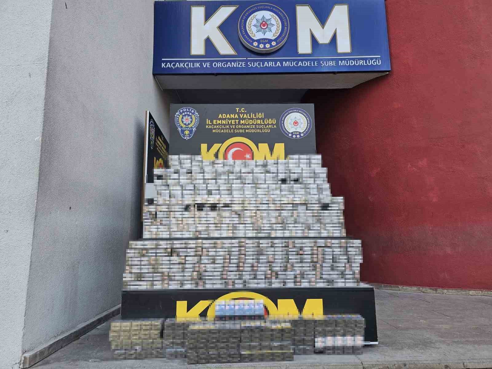 Adana’da 9 bin paket kaçak sigara ele geçirildi